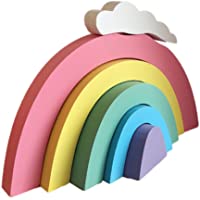 Wingbind Bloques de construcción de arco iris- estilo nórdico hecho a mano- artesanías de madera para el hogar…
